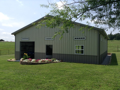 A metal building designed and constructed by Worldwide Steel Buildings