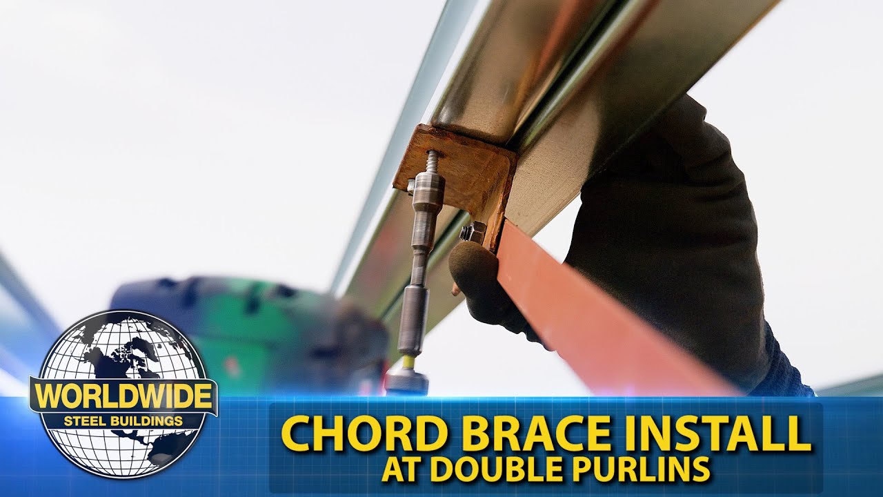 Chord Brace at Double Purlin or Girt Install
